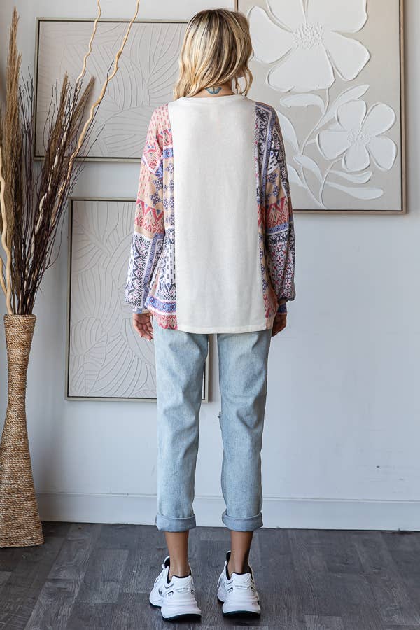 #717 Geometric Patchwork Pullover