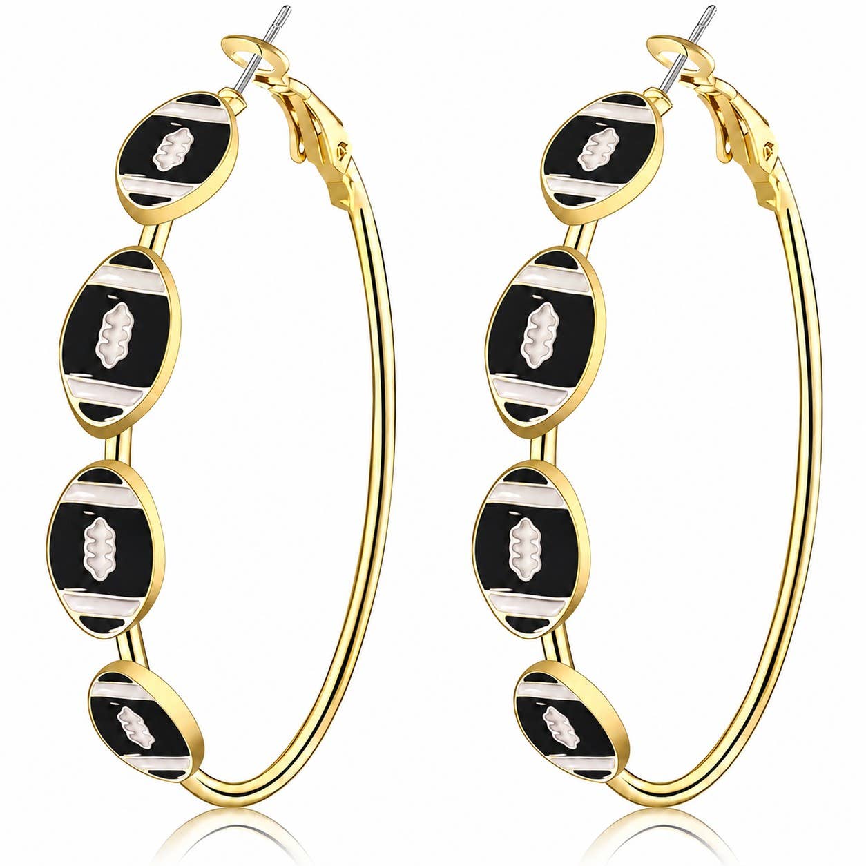 #1089 Football Hoop Earrings