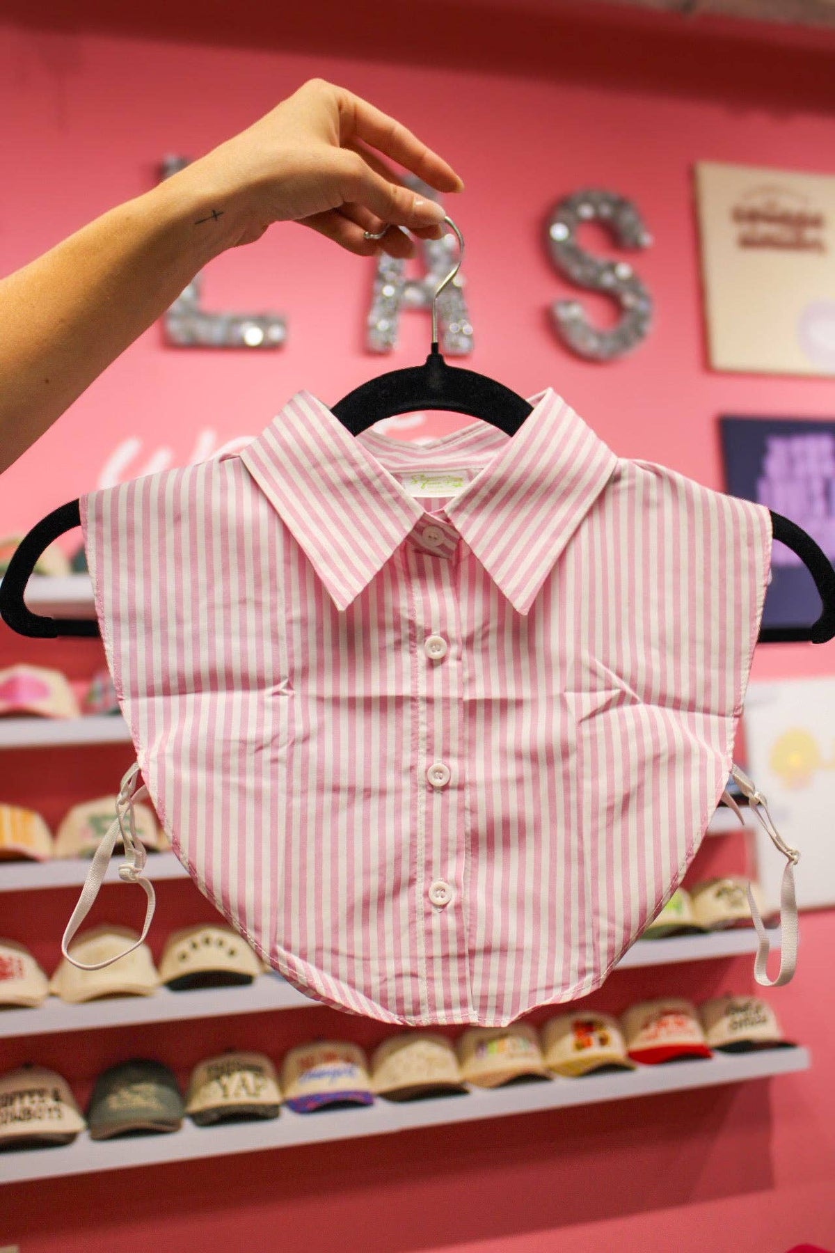 #1168 PINK & WHITE STRIPED COLLAR