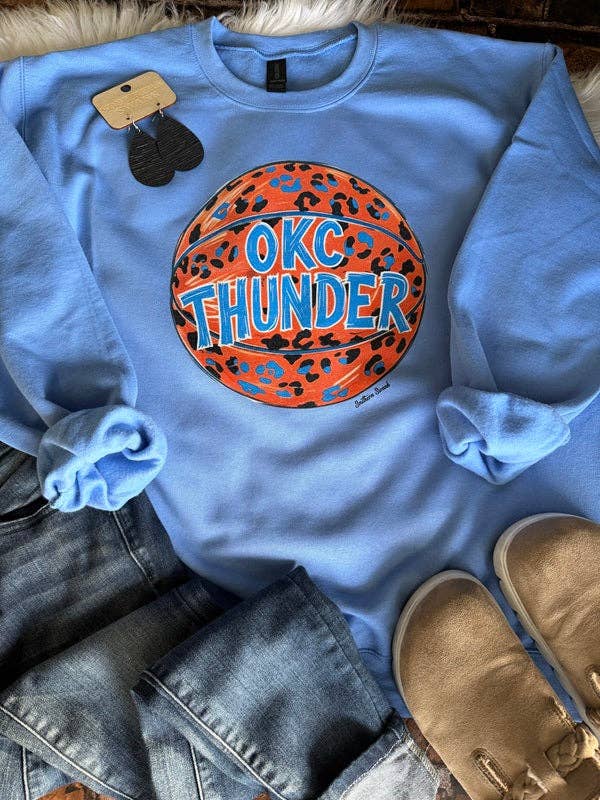 #696 OKC Thunder Leopard Basketball Tee or Sweatshirt