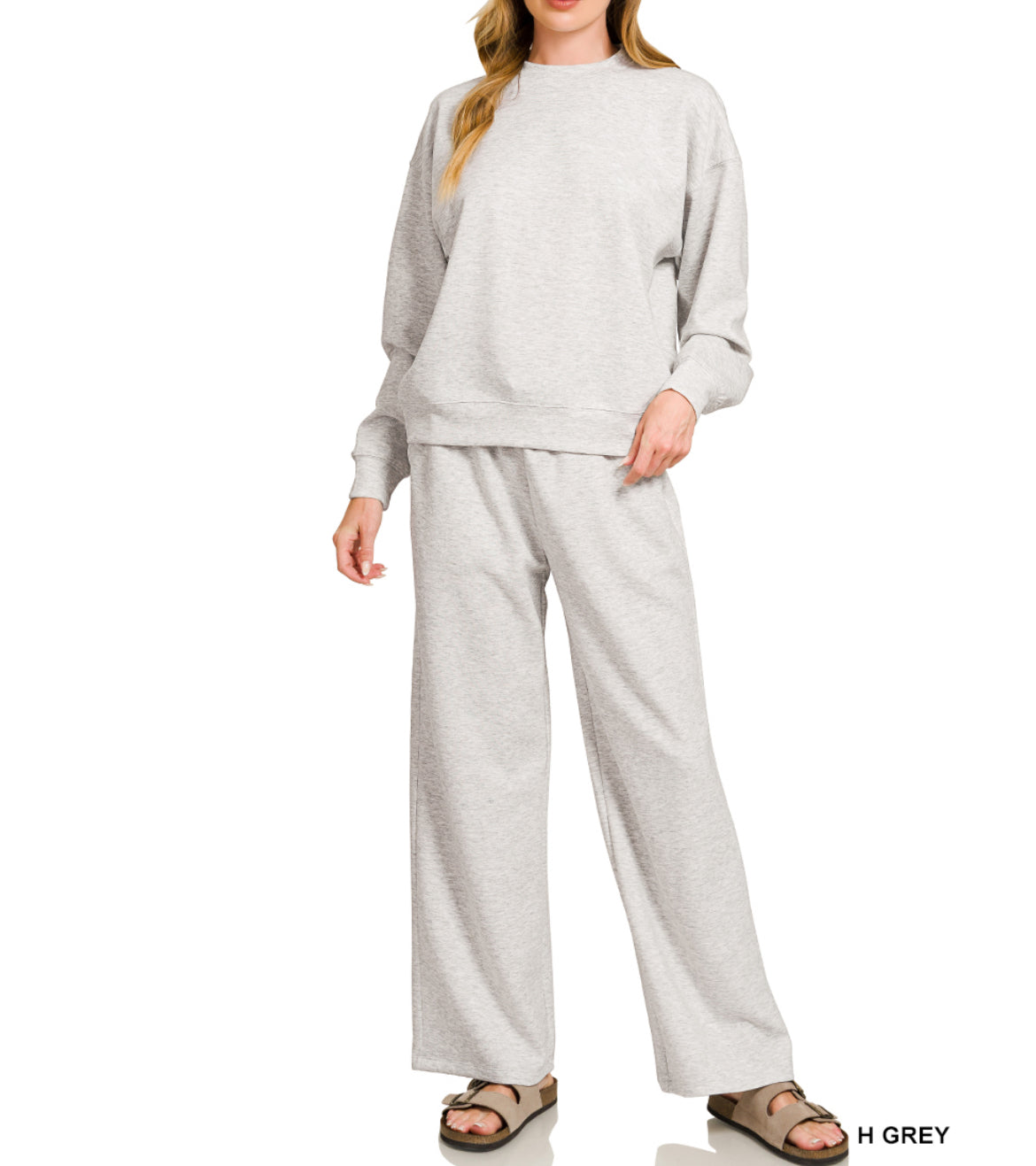 #589 Grey Scuba Pullover and Pant Set