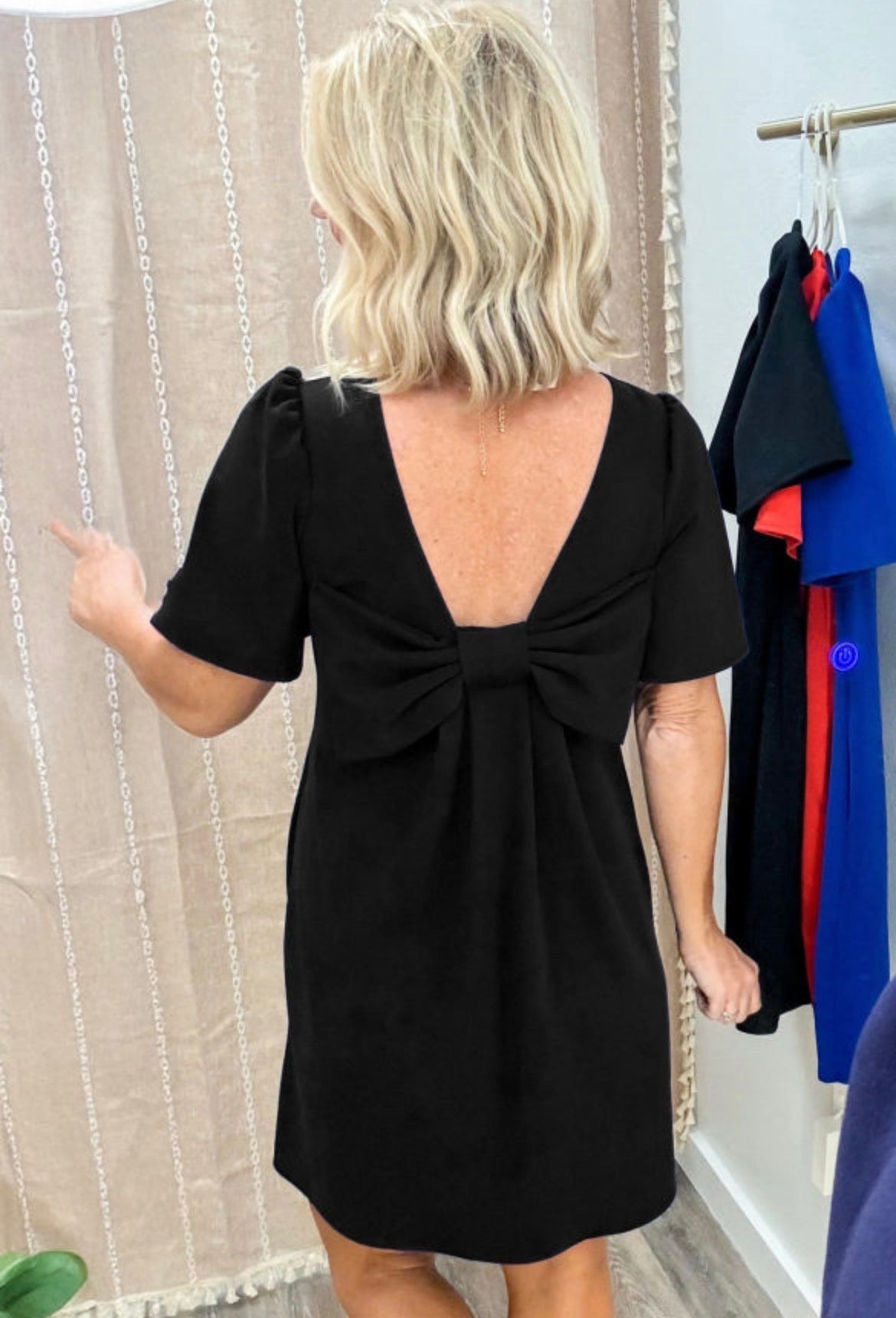 #897 Bow Backless Mini Dress