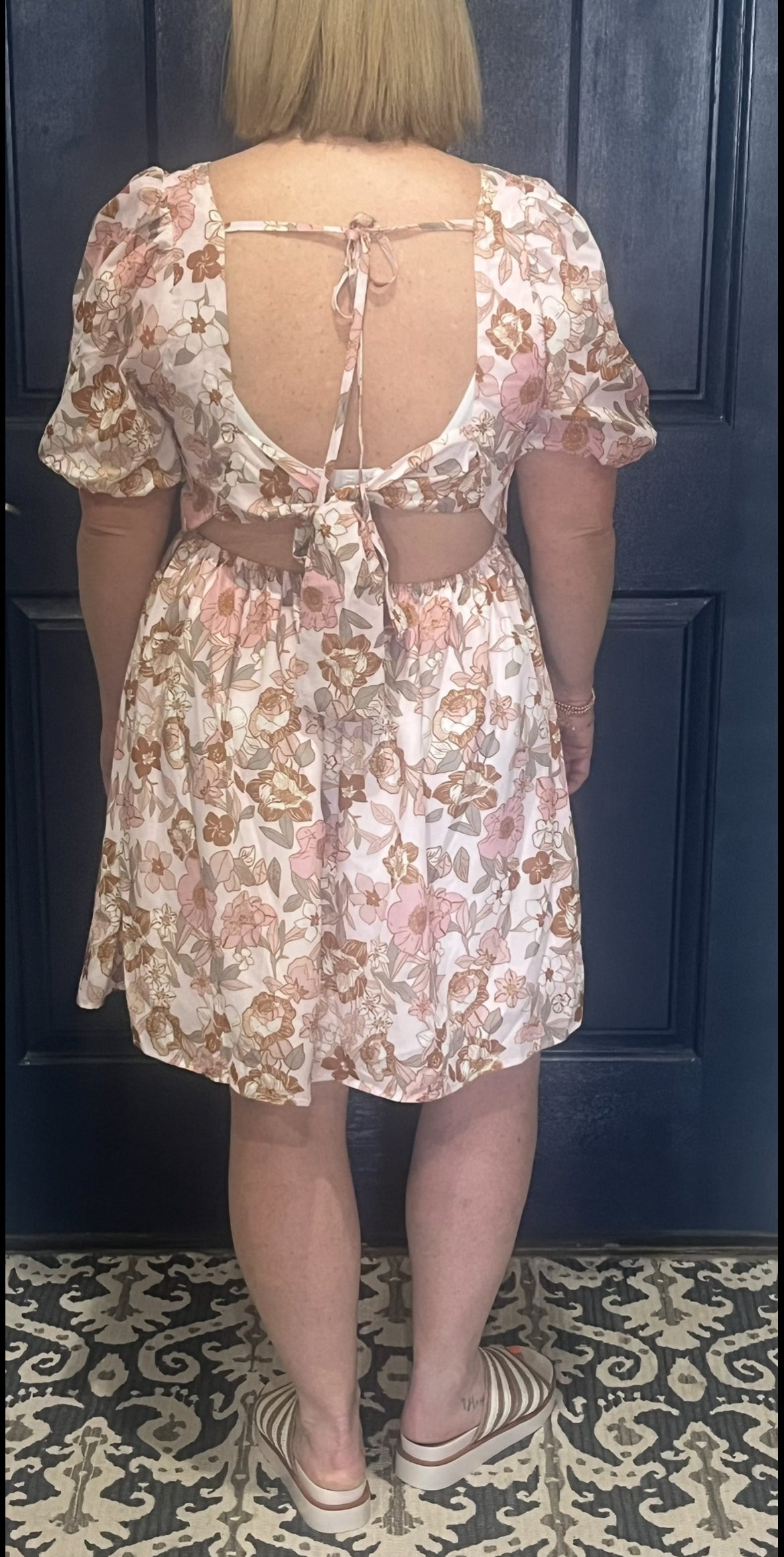 #356 Brown Floral Sun Dress