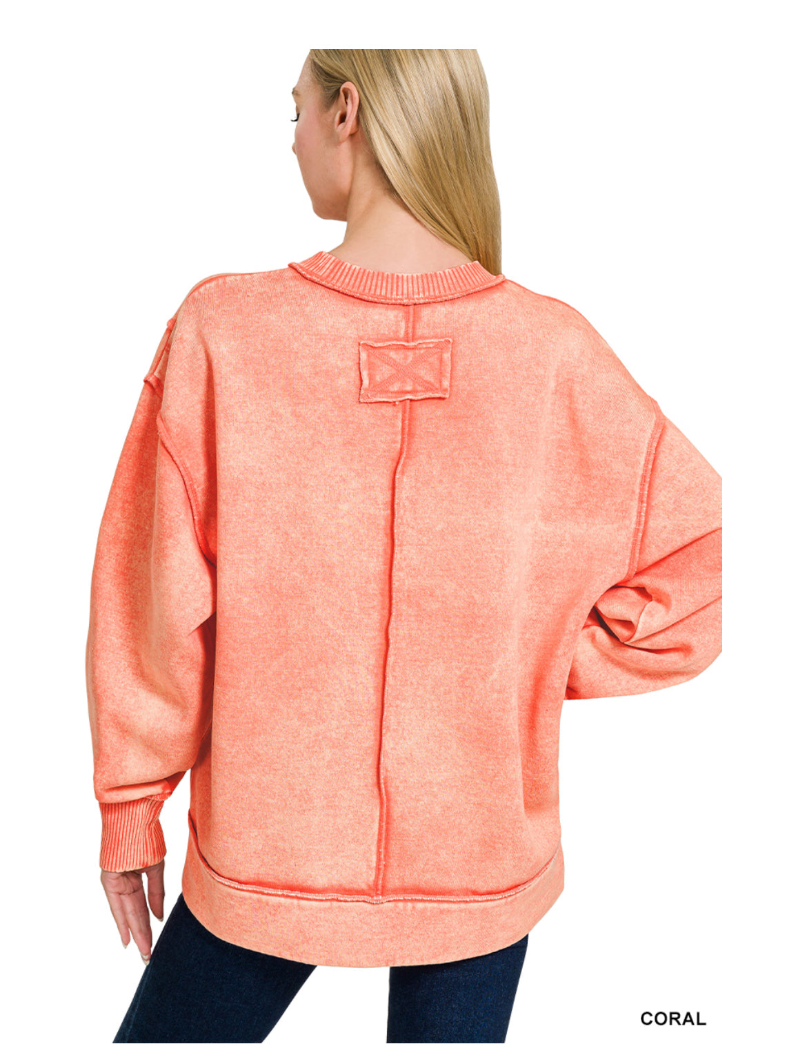 #509 Acid Wash Side Slit Sweatshirt