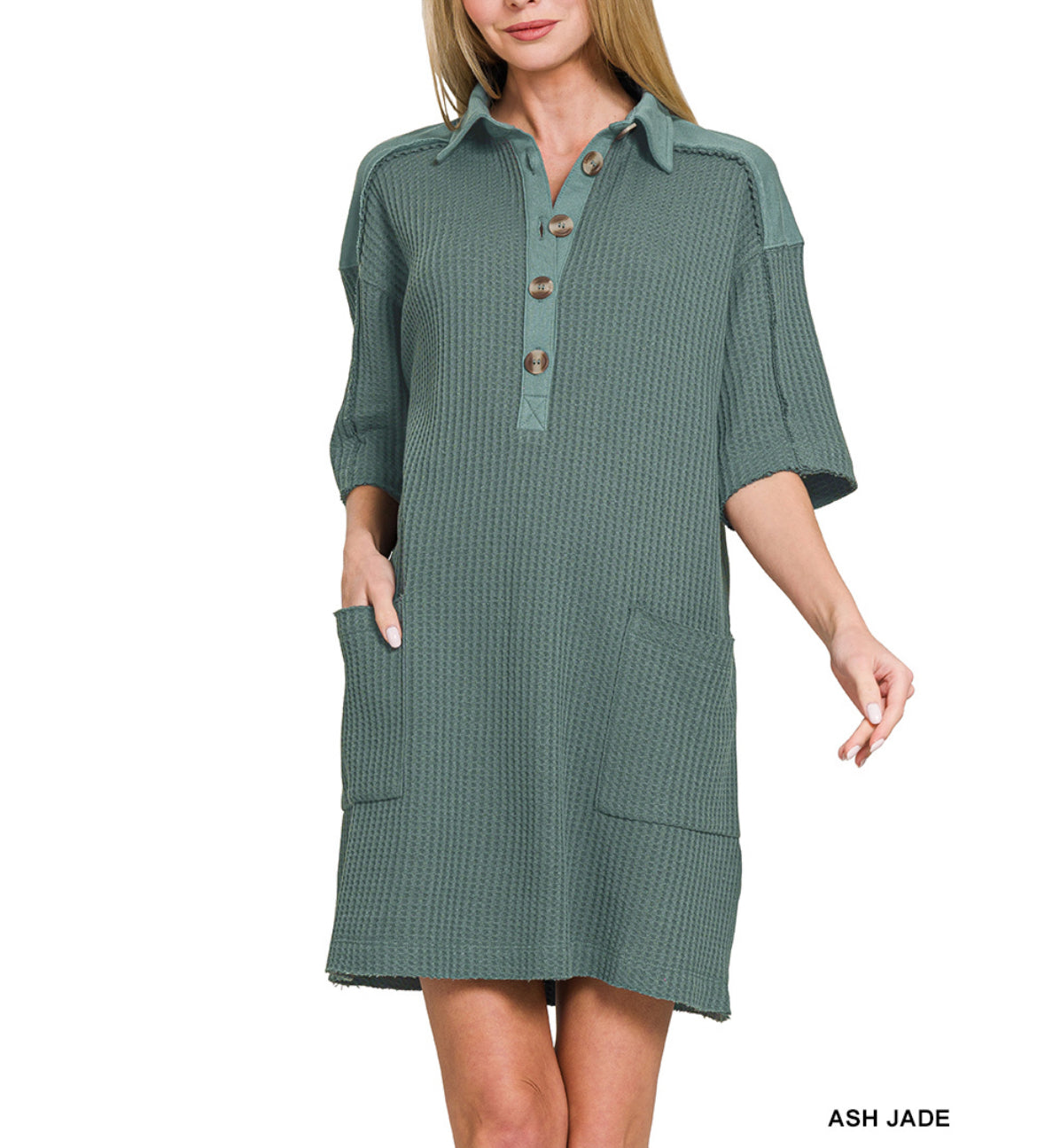 #512 Waffle Knit T-Shirt Dress