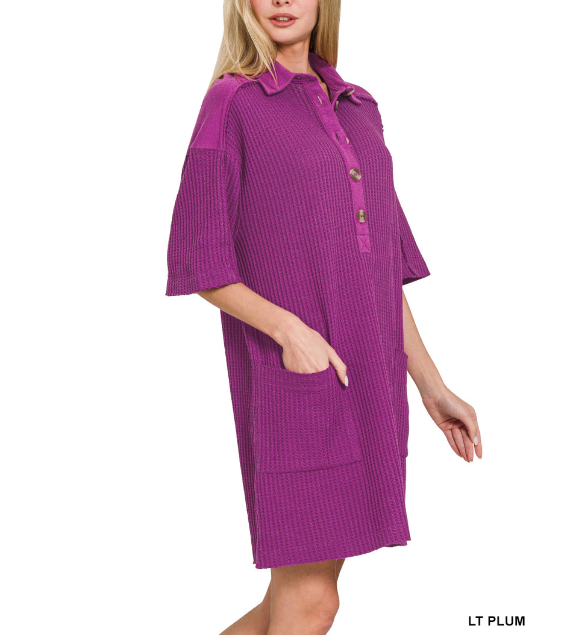 #512 Waffle Knit T-Shirt Dress