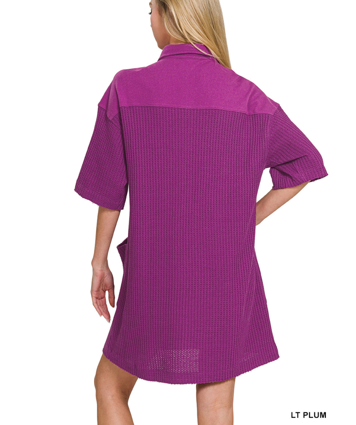 #512 Waffle Knit T-Shirt Dress