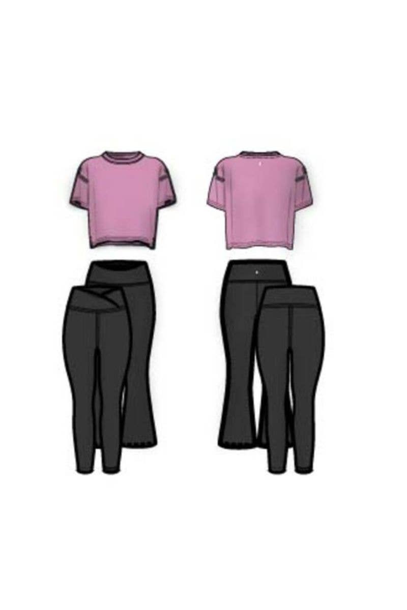 #401 Girls Super Soft T Shirt, Leggings, Flare - 3 PCS SET