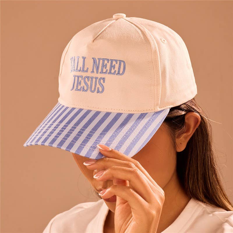#1088 "Y'all Need Jesus" Stripe Baseball Cap