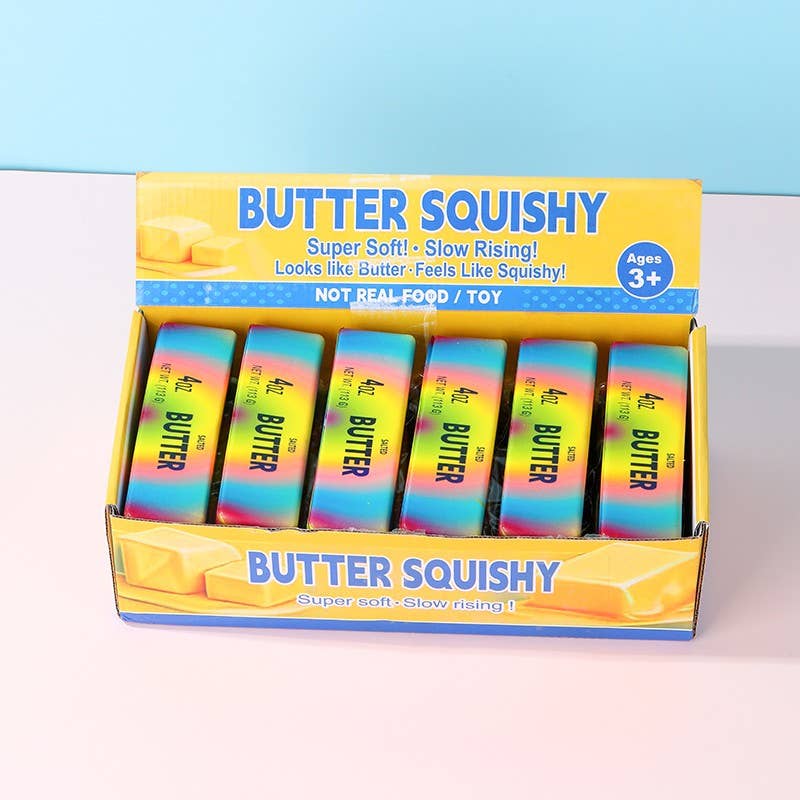 #1087 Pressure Squishy Toy Rainbow Butter