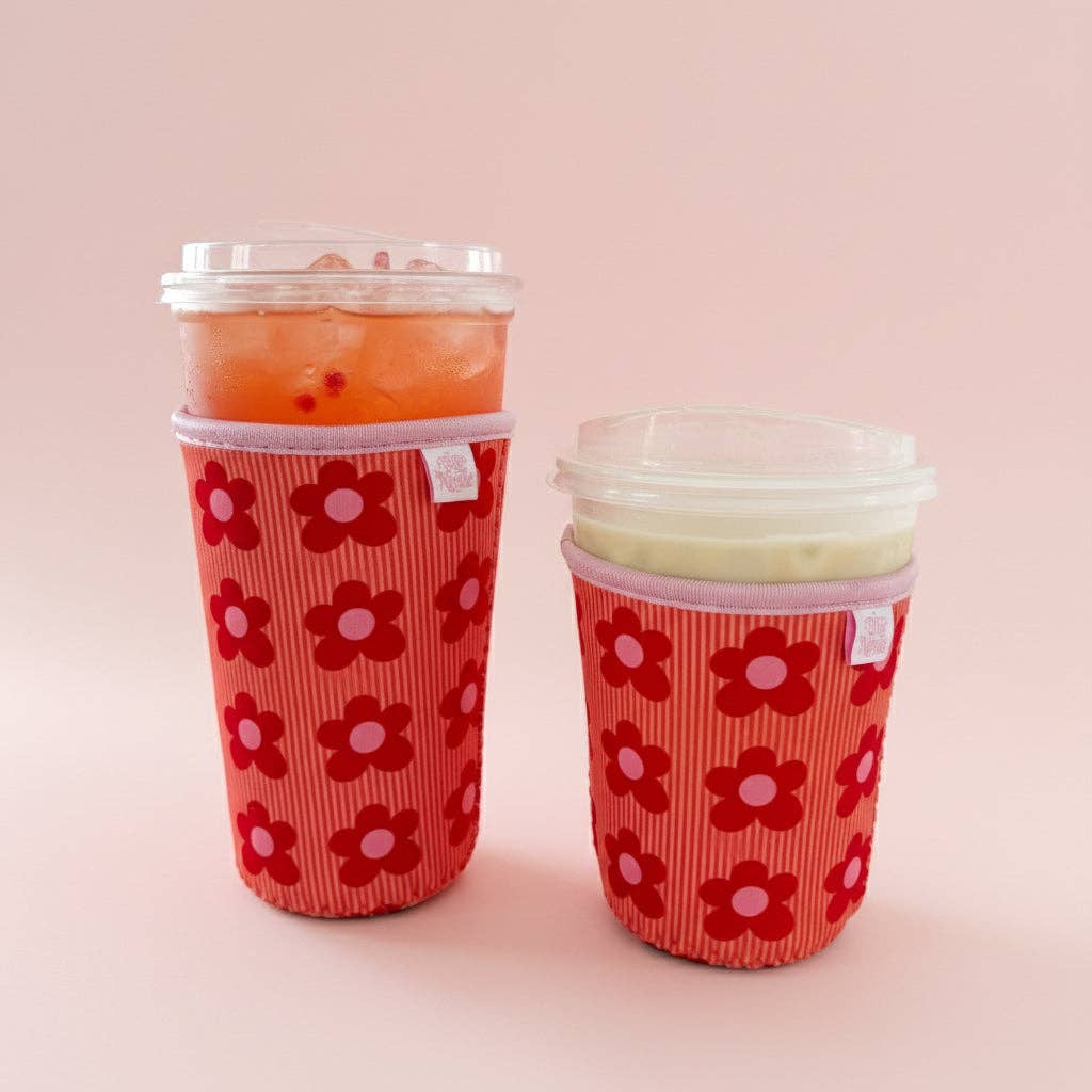 #789 Happy Striped Floral Drink Sleeve