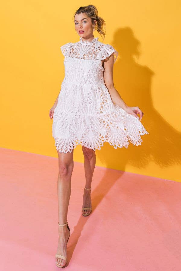 #371 A lace mini dress
