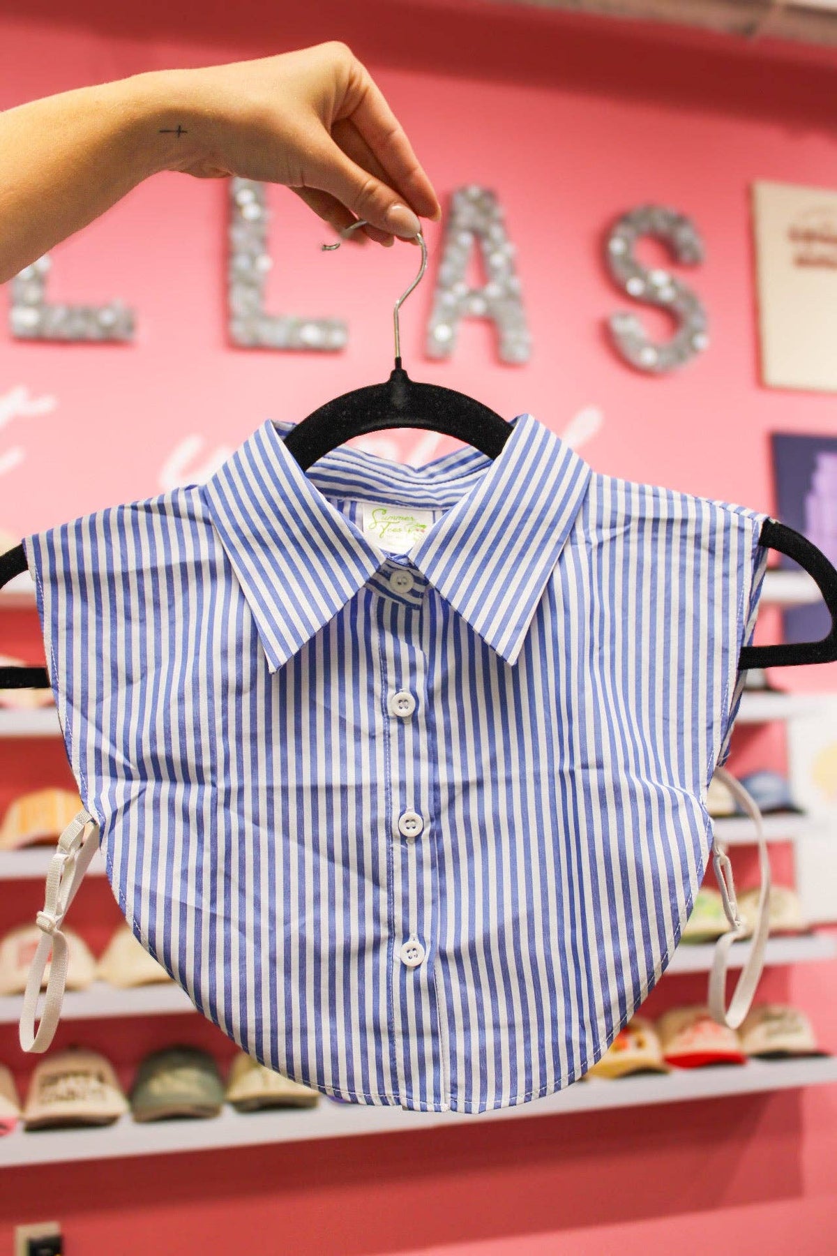 #1169 BLUE & WHITE STRIPED COLLAR