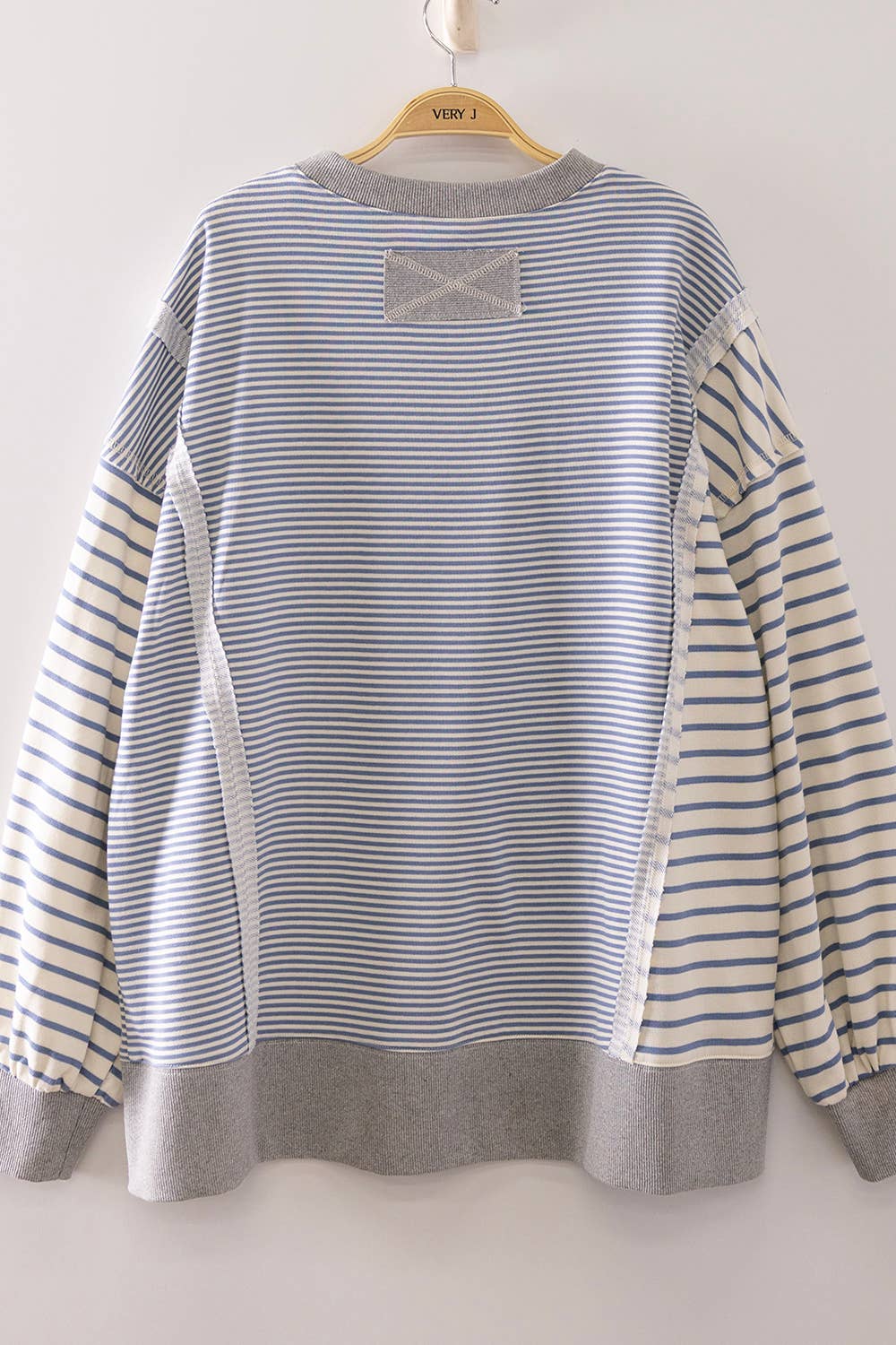#1215 Mixed Stripe Contrast Sweatshirt