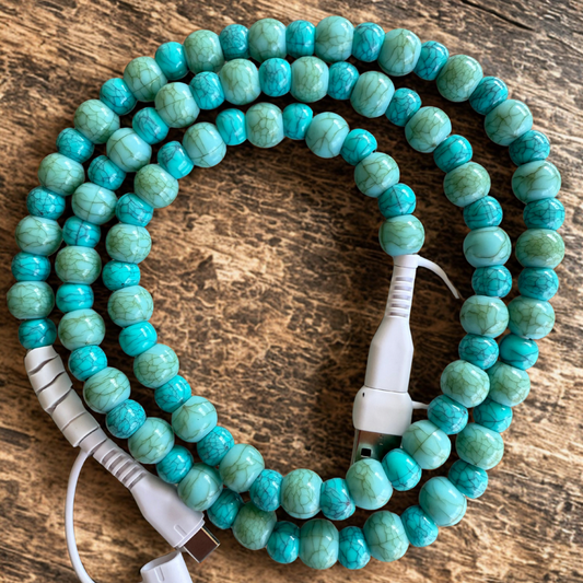 #801 Turquoise Beaded 4-IN-1 Charging Cable