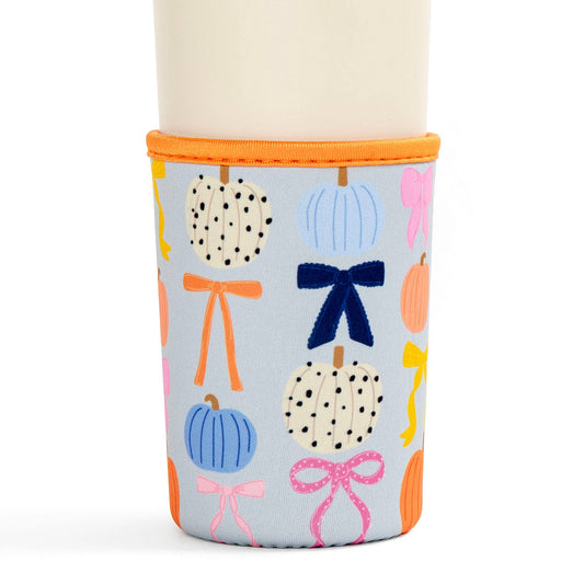 #543 Fall Pumpkins & Coquette Bows Drink Sleeve