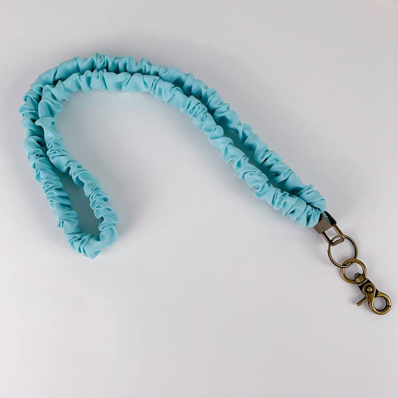 #1029 Floral Print & Plain Color Lanyard