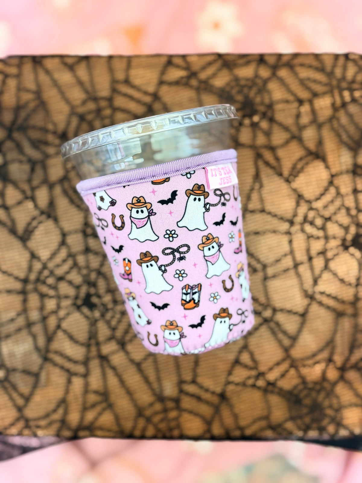 #1126 Iced Coffee Sleeve -Cowgirl Ghost
