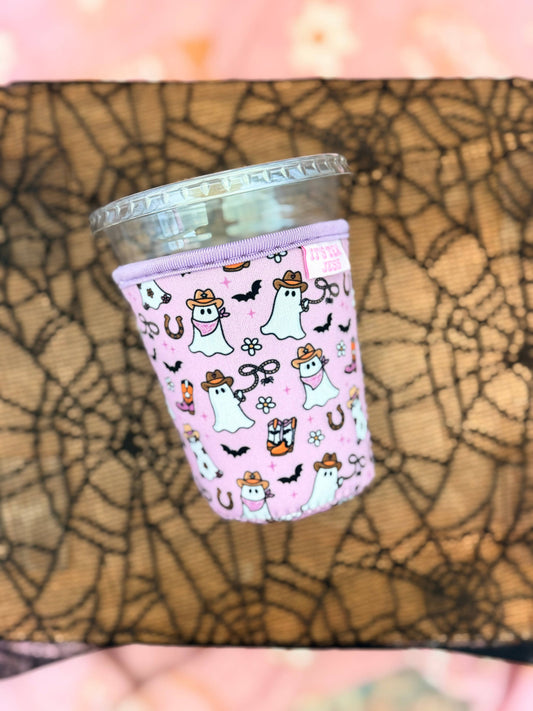 #1126 Iced Coffee Sleeve -Cowgirl Ghost