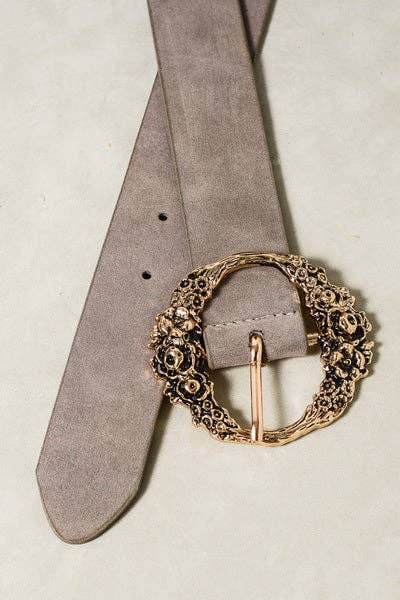 #600 FLORAL ETCHED BUCKLE BELTS