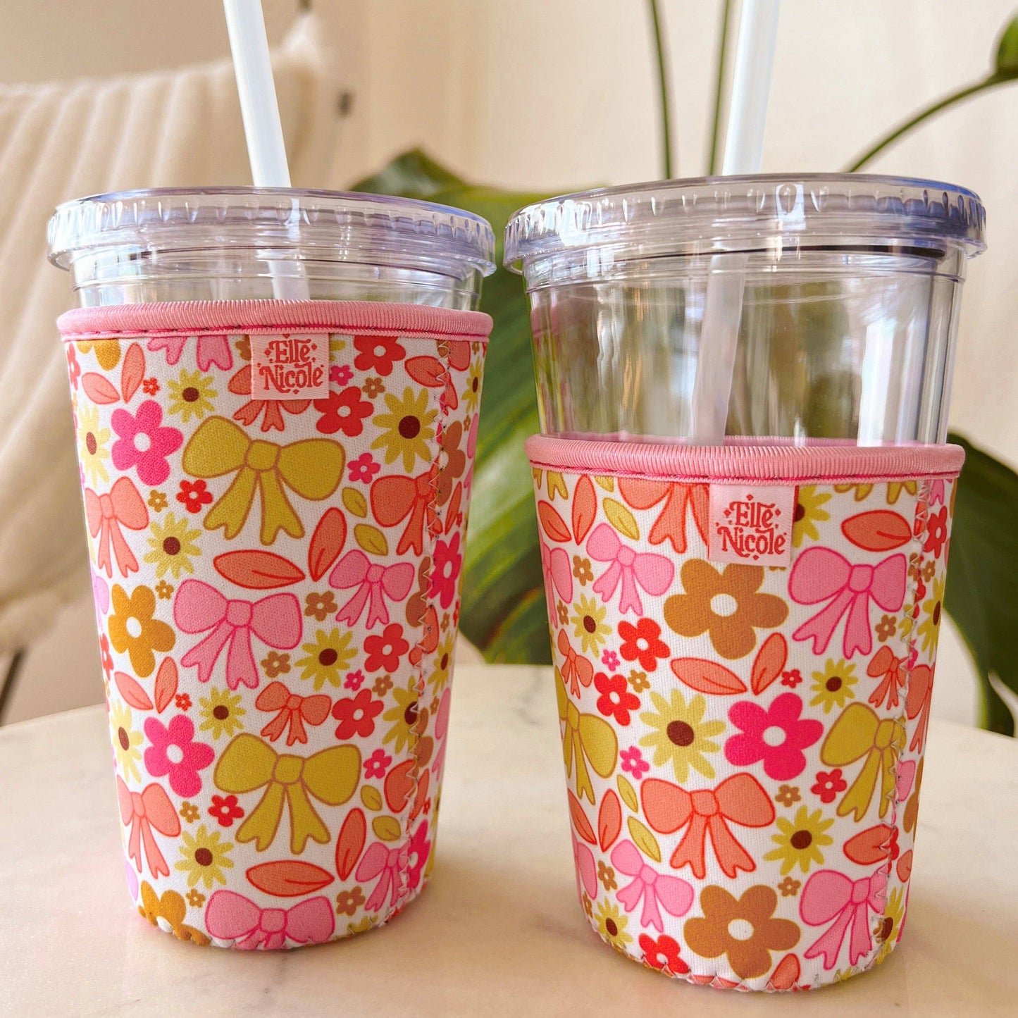 #195 Coffee Cup Cover - Fall Florals & Bows