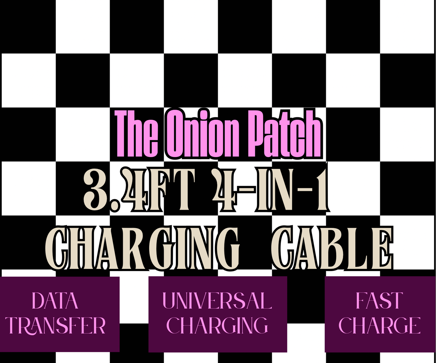 Pastel Bows Beaded 4-in-1 Fast Charging Cable