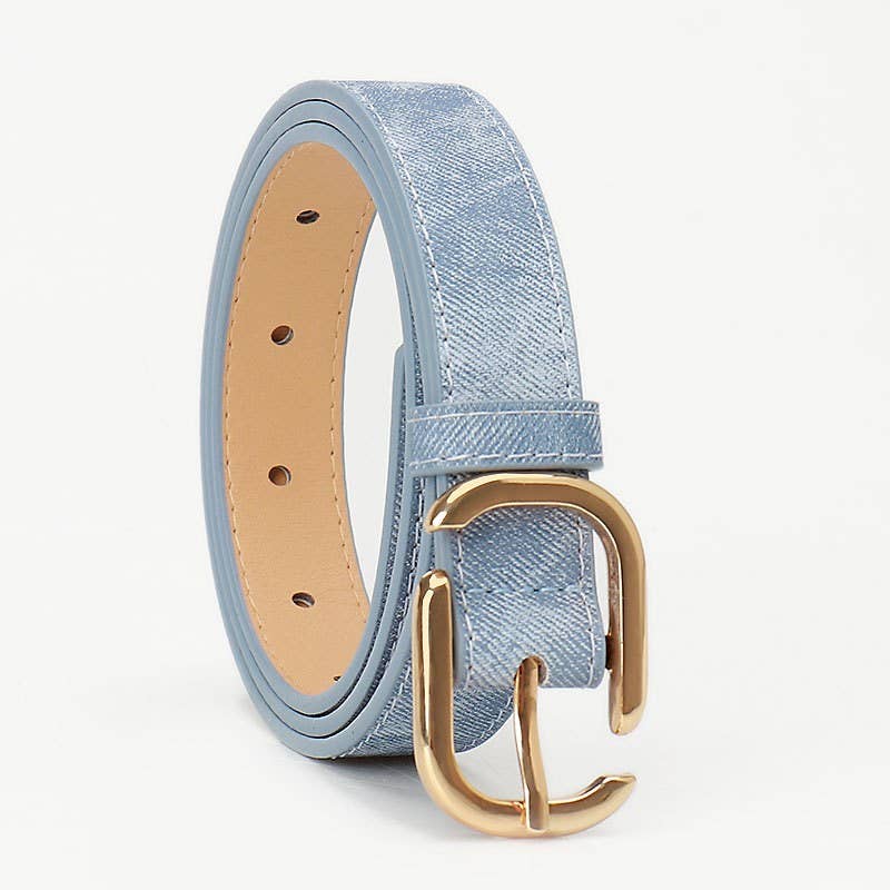 #648 MODERN RECTANGLE BUCKLE FAUX LEATHER BELT