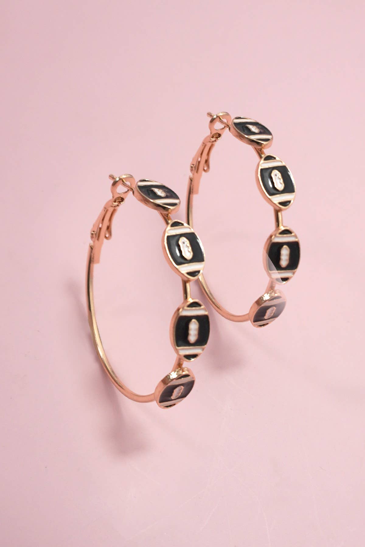 #1089 Football Hoop Earrings