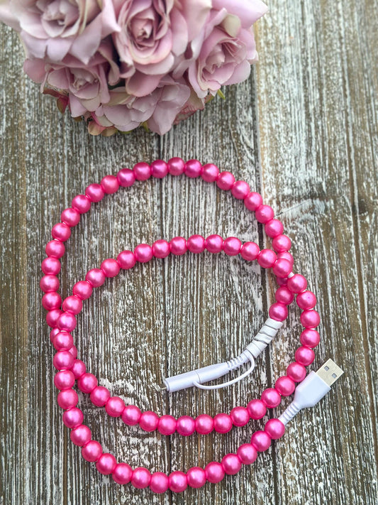 #478 Candy "Pink Pearl" 2 In 1 Phone Charger