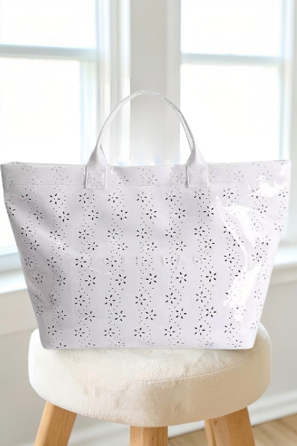 White Eyelet TOTE BAG
