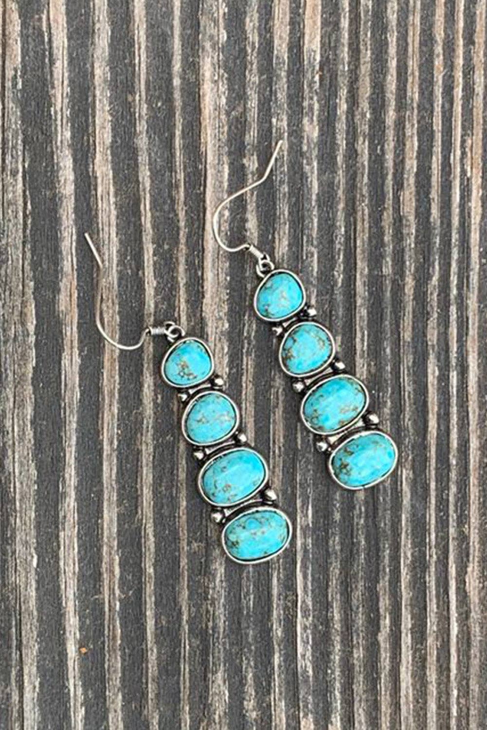 #374 Turquoise Stacked Dangle Earrings