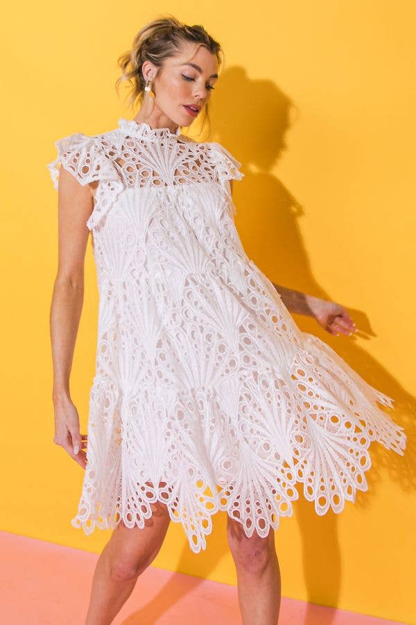 #371 A lace mini dress