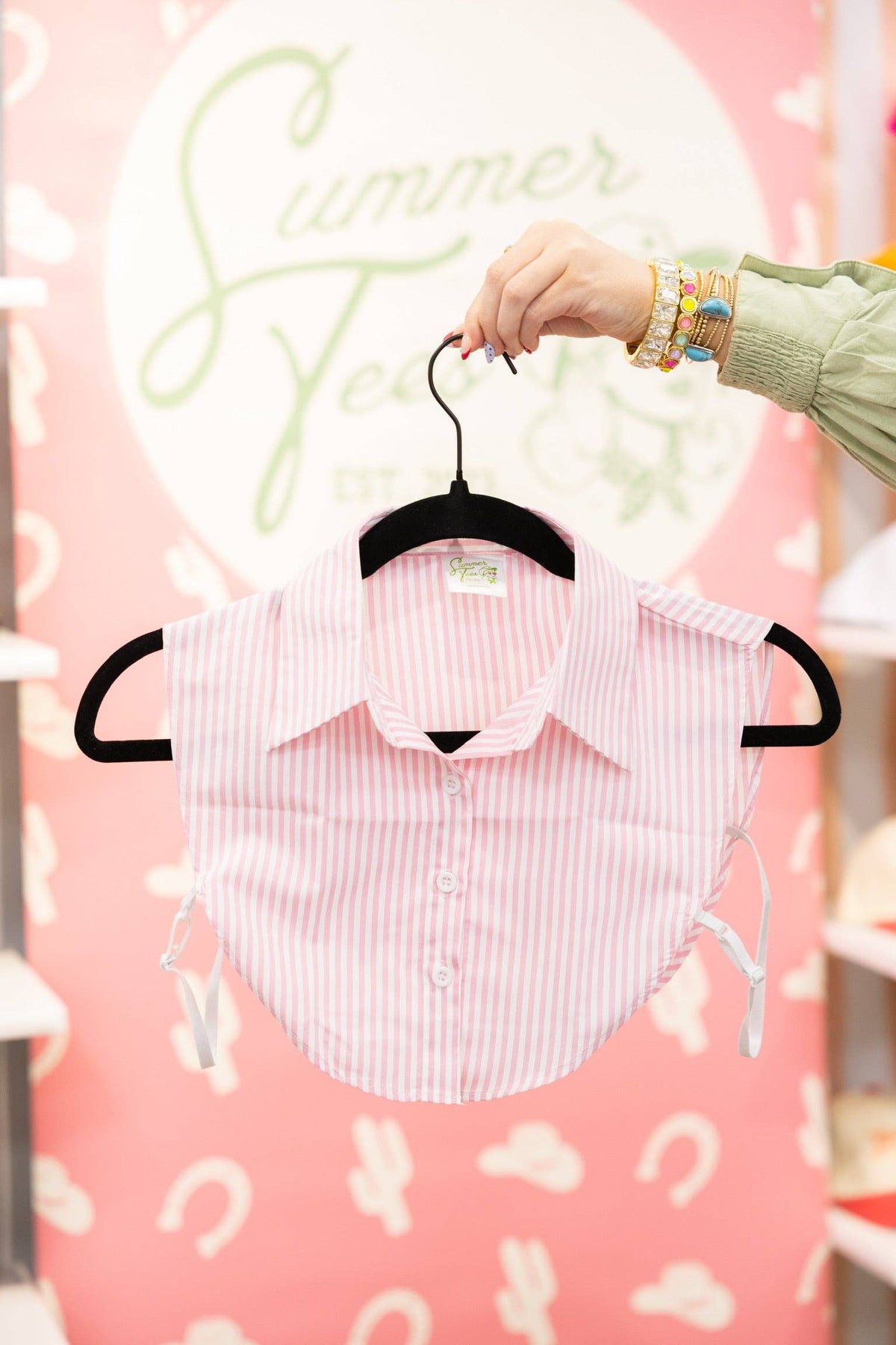 #1168 PINK & WHITE STRIPED COLLAR