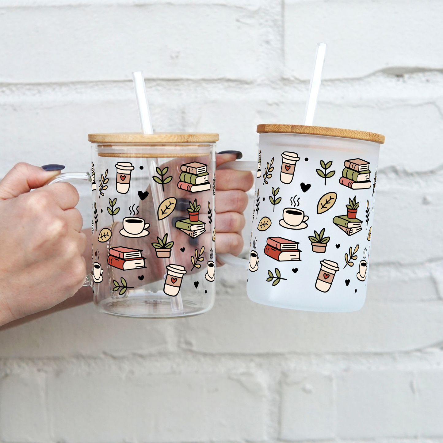 Coffee and Books Glass Mug