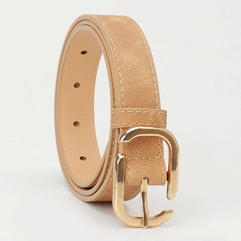 #648 MODERN RECTANGLE BUCKLE FAUX LEATHER BELT