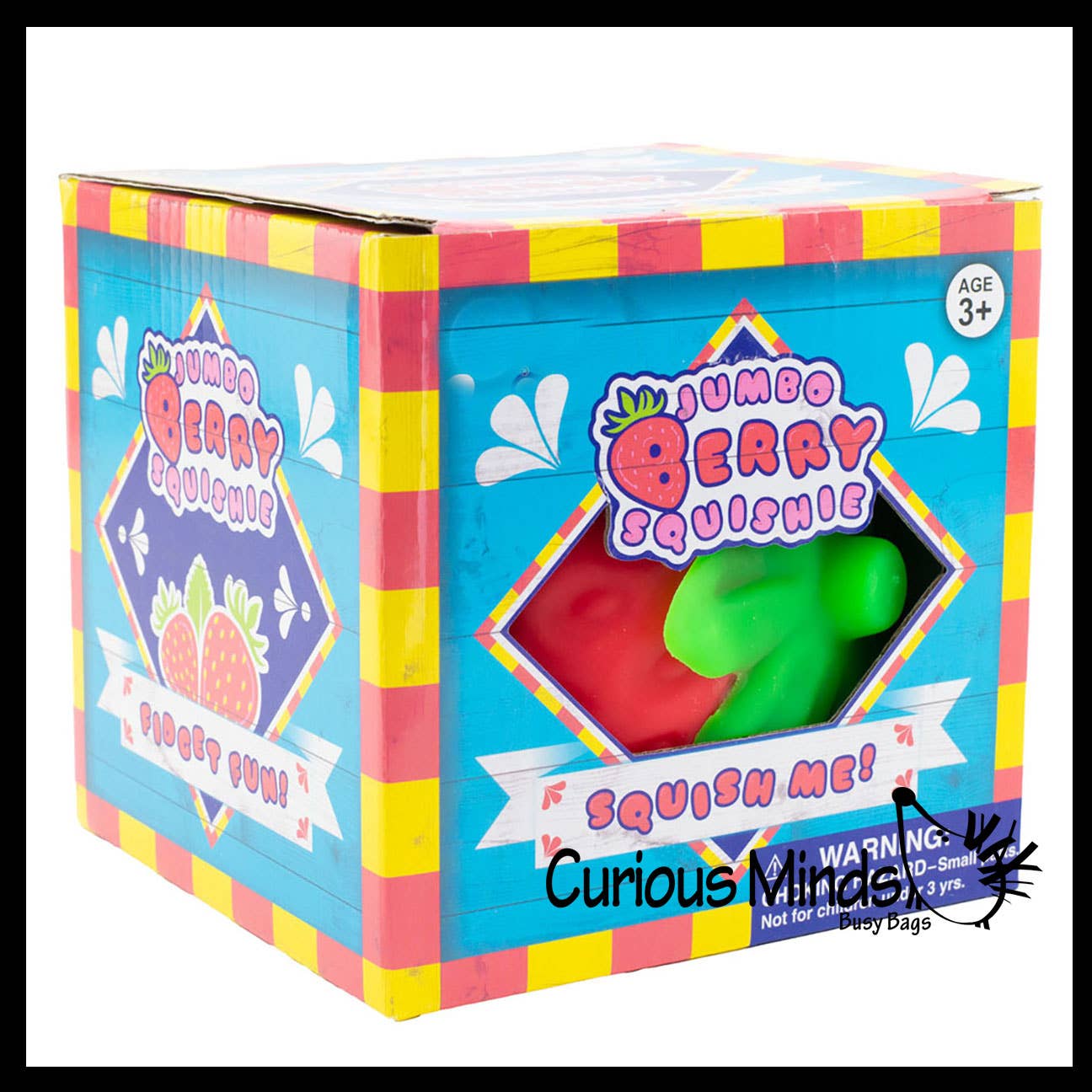 #1073 Jumbo Doh Filled Strawberry - Soft Stress Squishy Ball