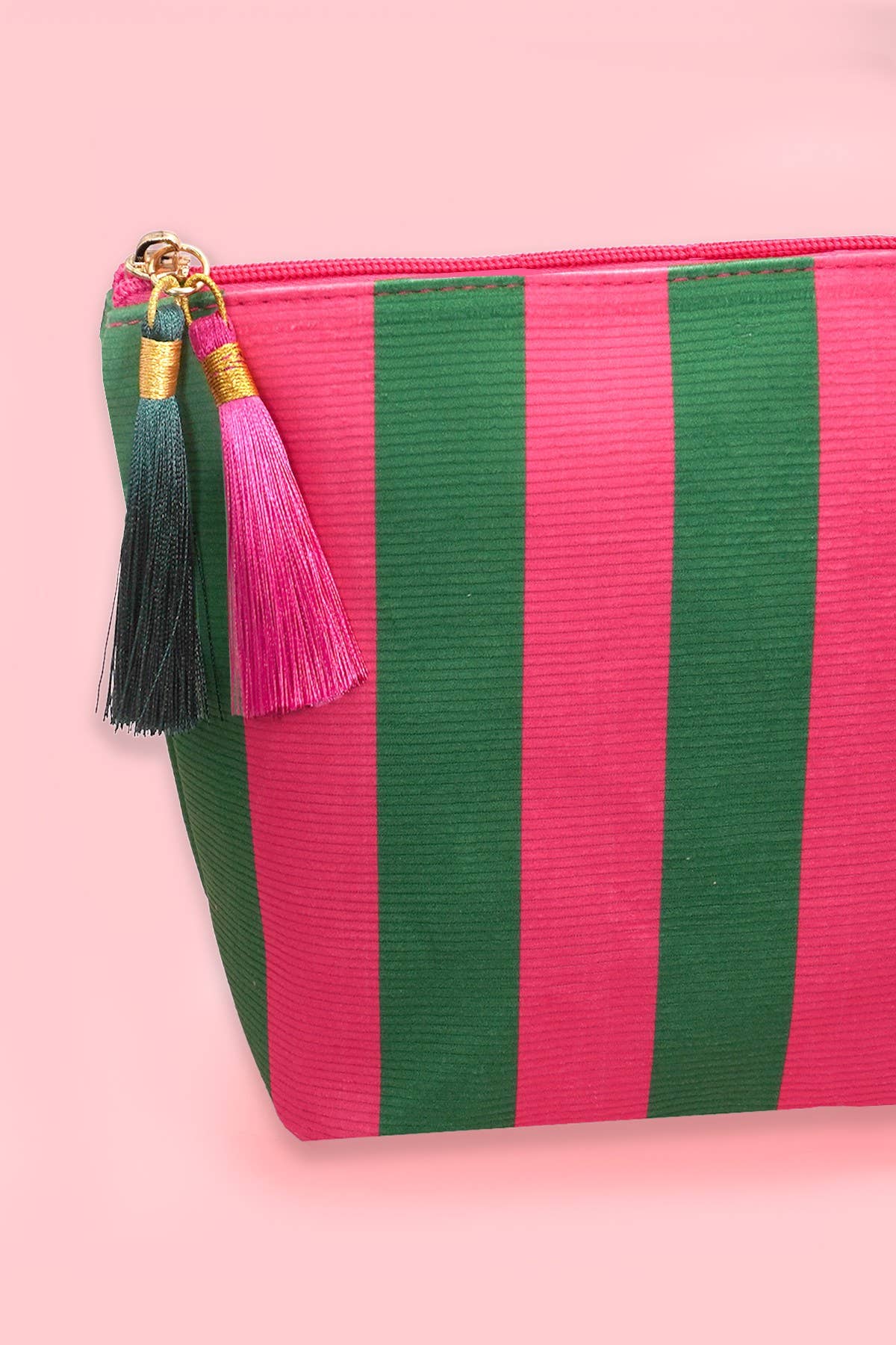 #1096 Striped Tassel Makeup Pouch