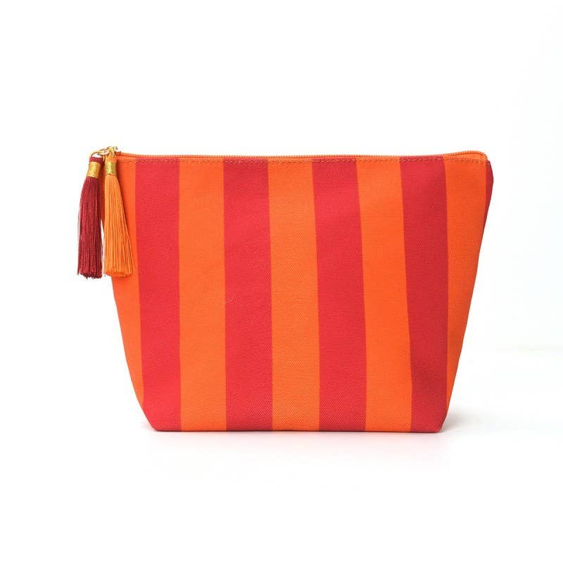 #1096 Striped Tassel Makeup Pouch