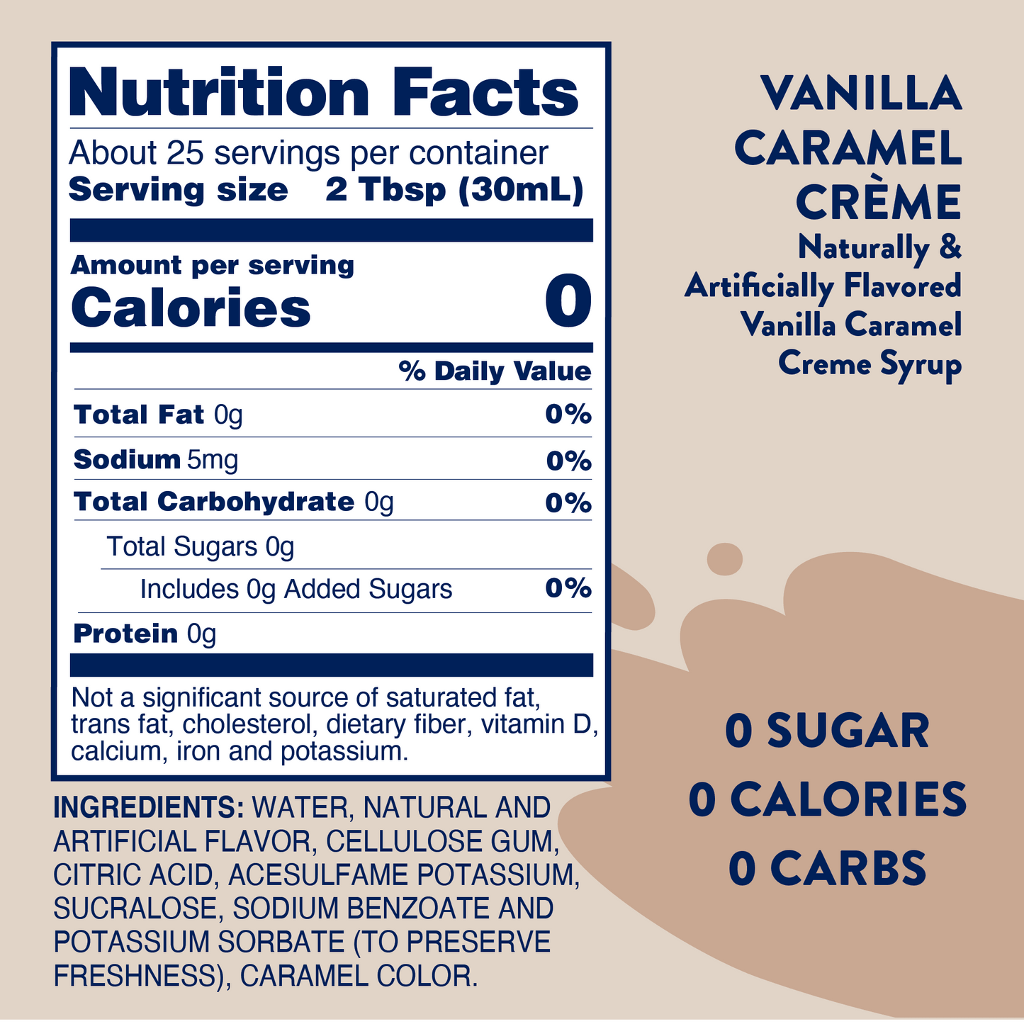 #1072 Sugar Free Vanilla Caramel Creme Syrup