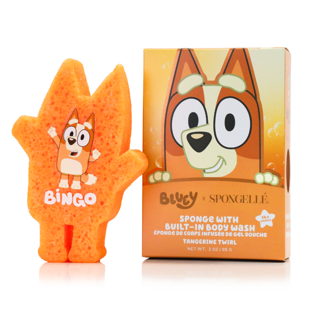 #1162 Bingo Tangerine Twirl Body Buffer | Bluey x Spongellé