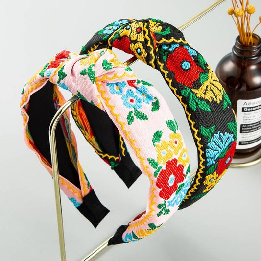 FLORAL COTTAGECORE  EMBROIDERY HAIR BAND HEADBAND