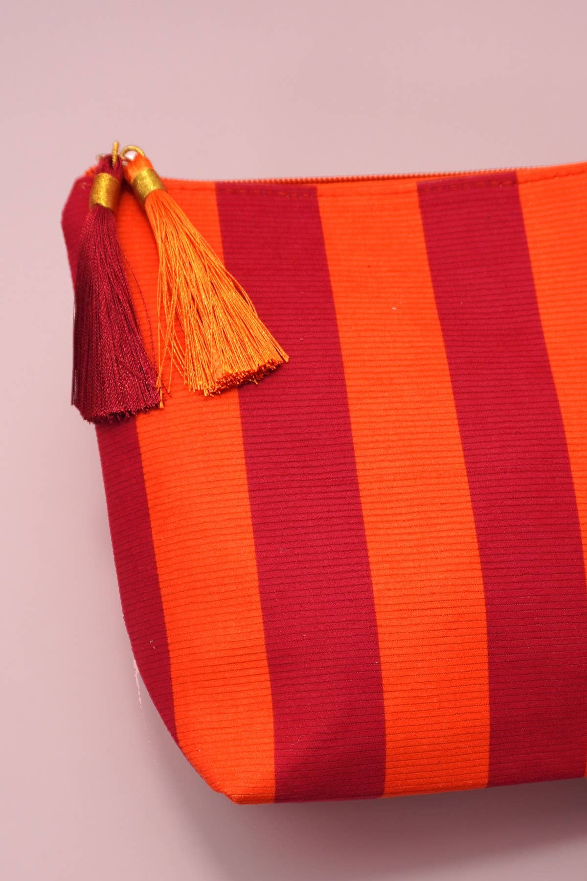 #1096 Striped Tassel Makeup Pouch