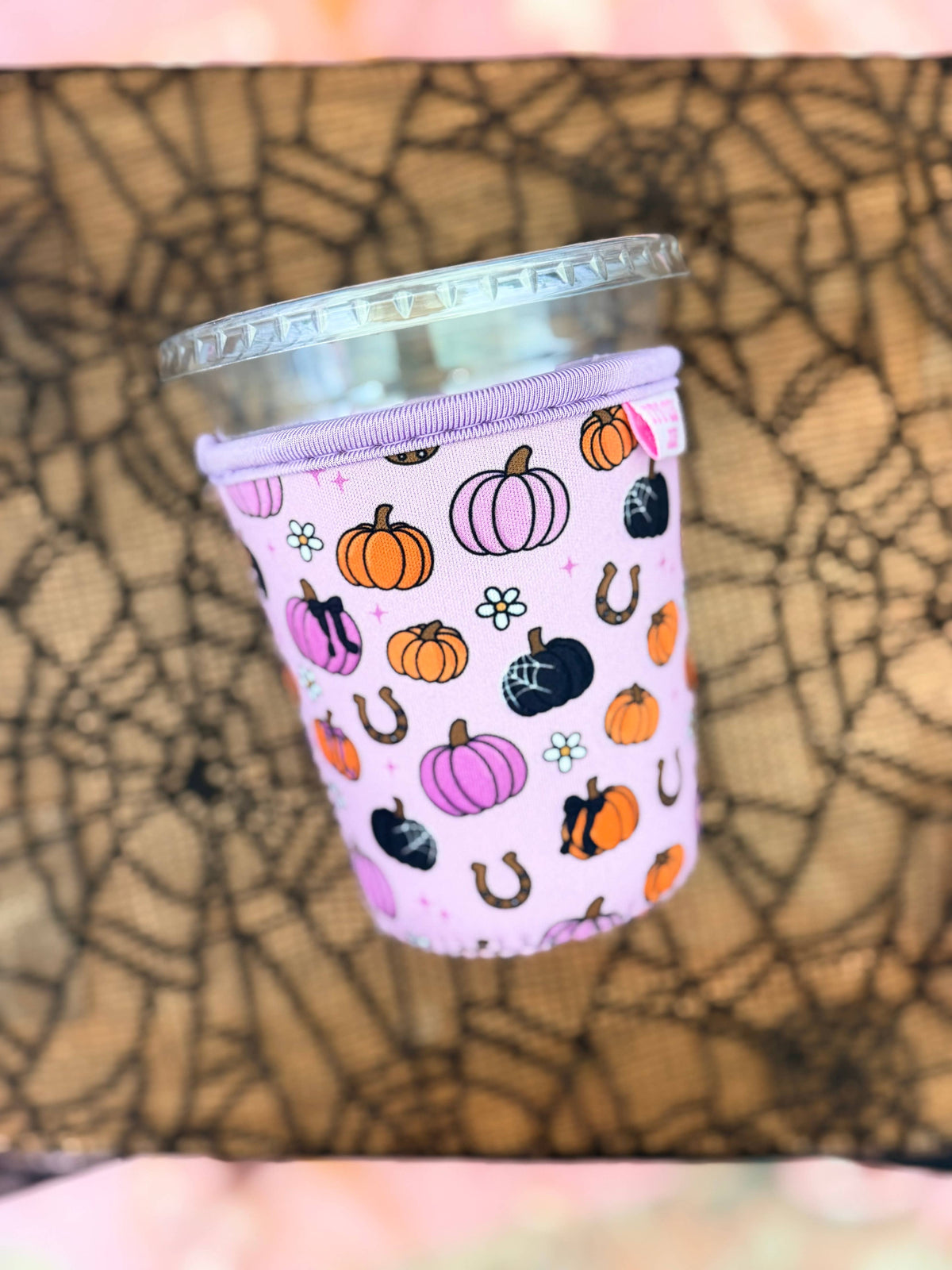 #1128 Iced Coffee Sleeve -Spooky Pumpkins