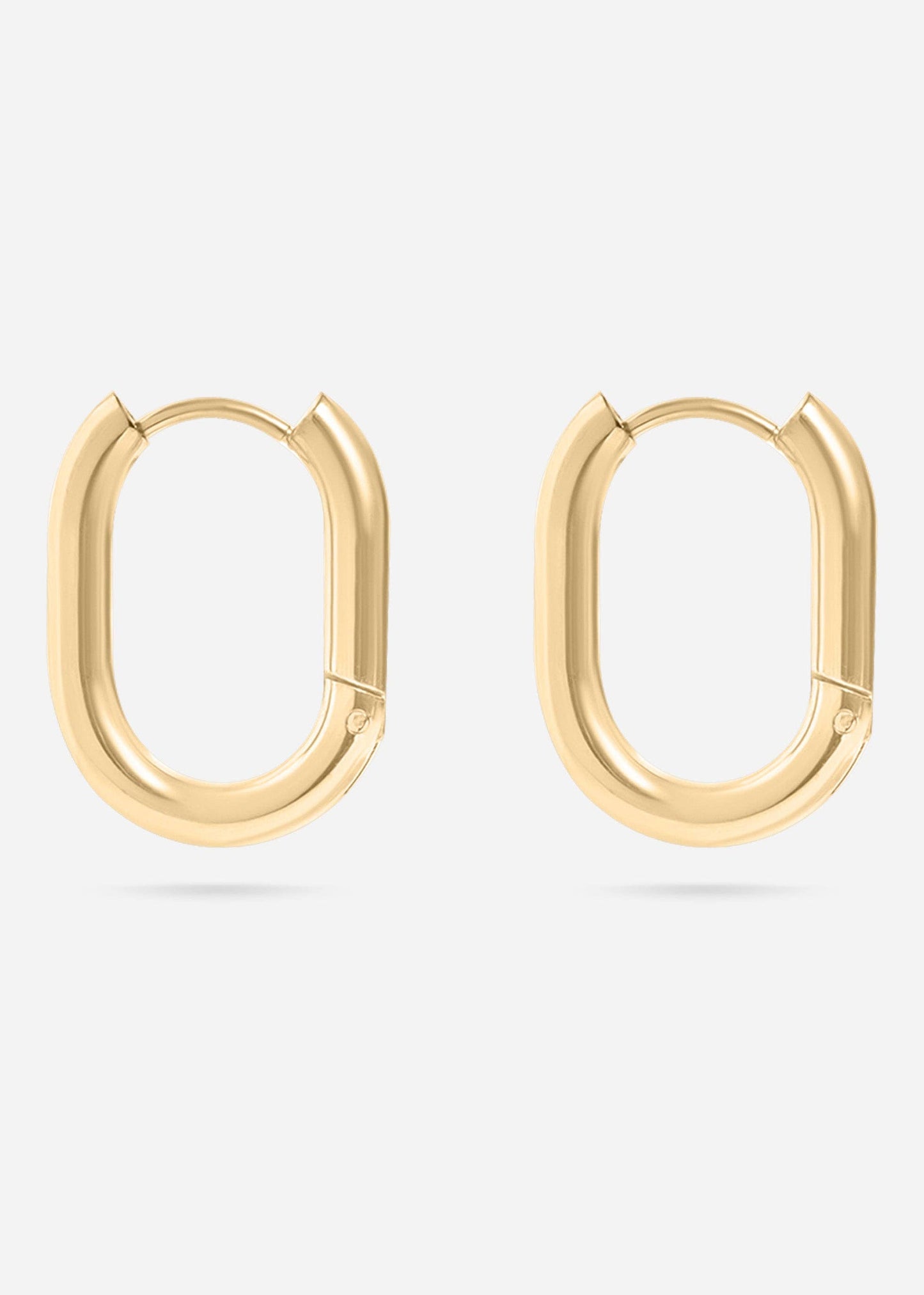 #319 18K Gold PVD Stainless Steel Oval Huggie Earrings