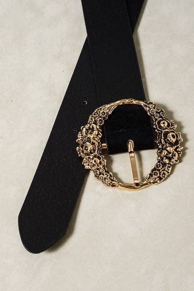 #600 FLORAL ETCHED BUCKLE BELTS