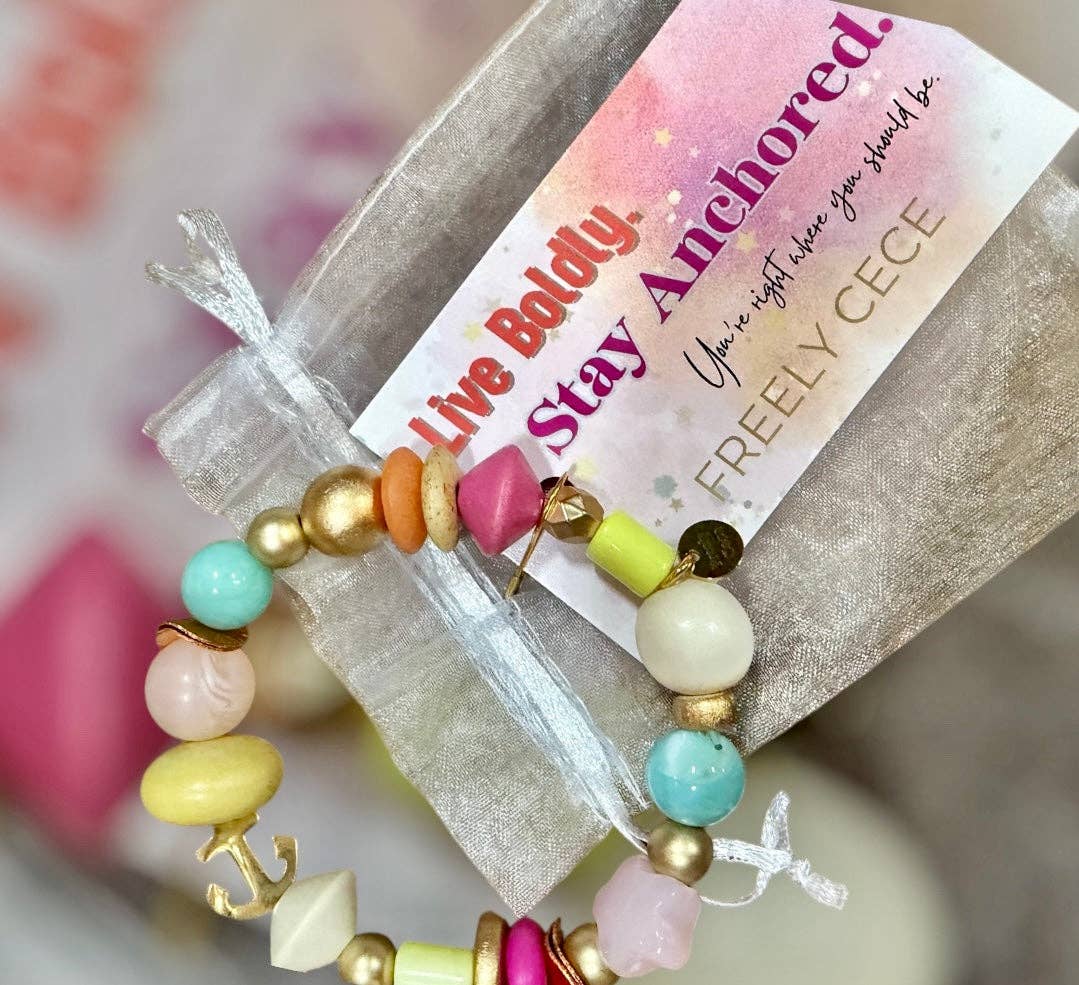 #1108 Live Bold Multicolor Beaded Bracelets