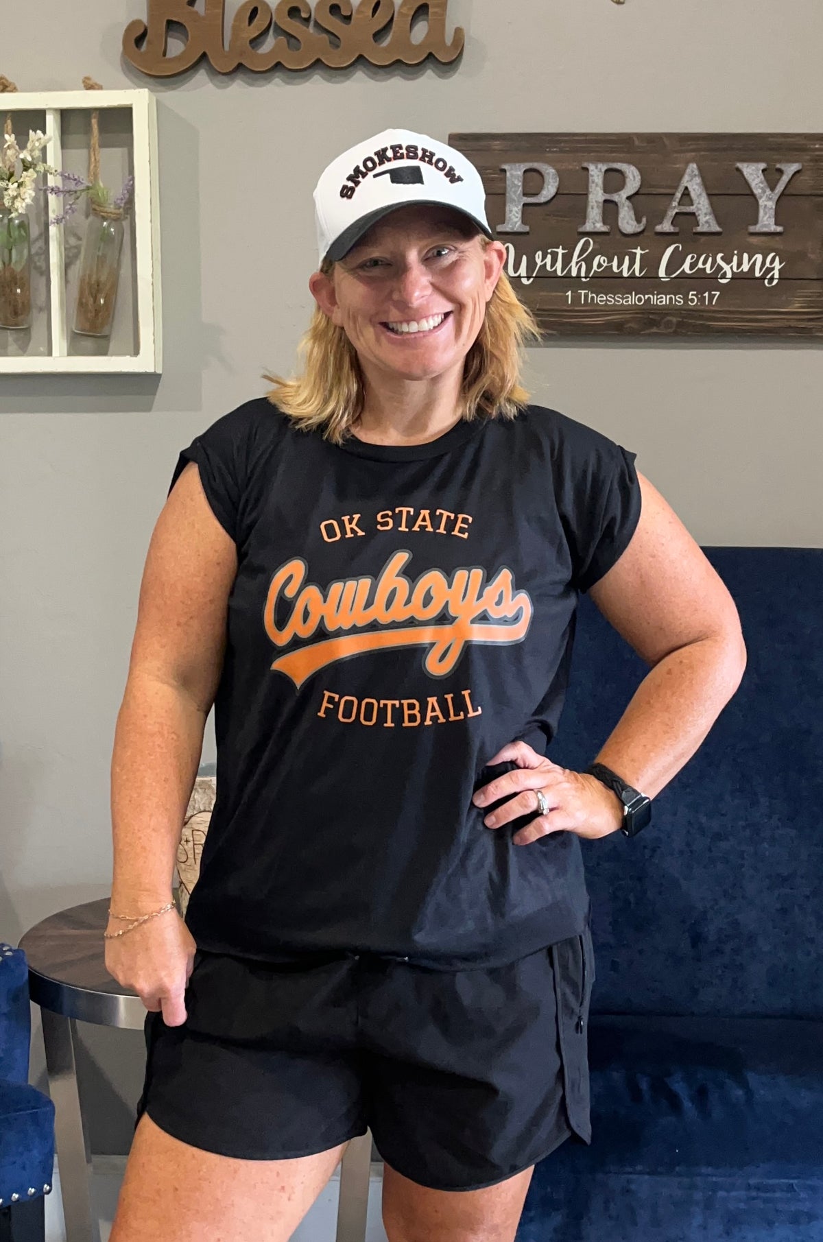 #1119 Ok State Cowboys Football Muscle Tee