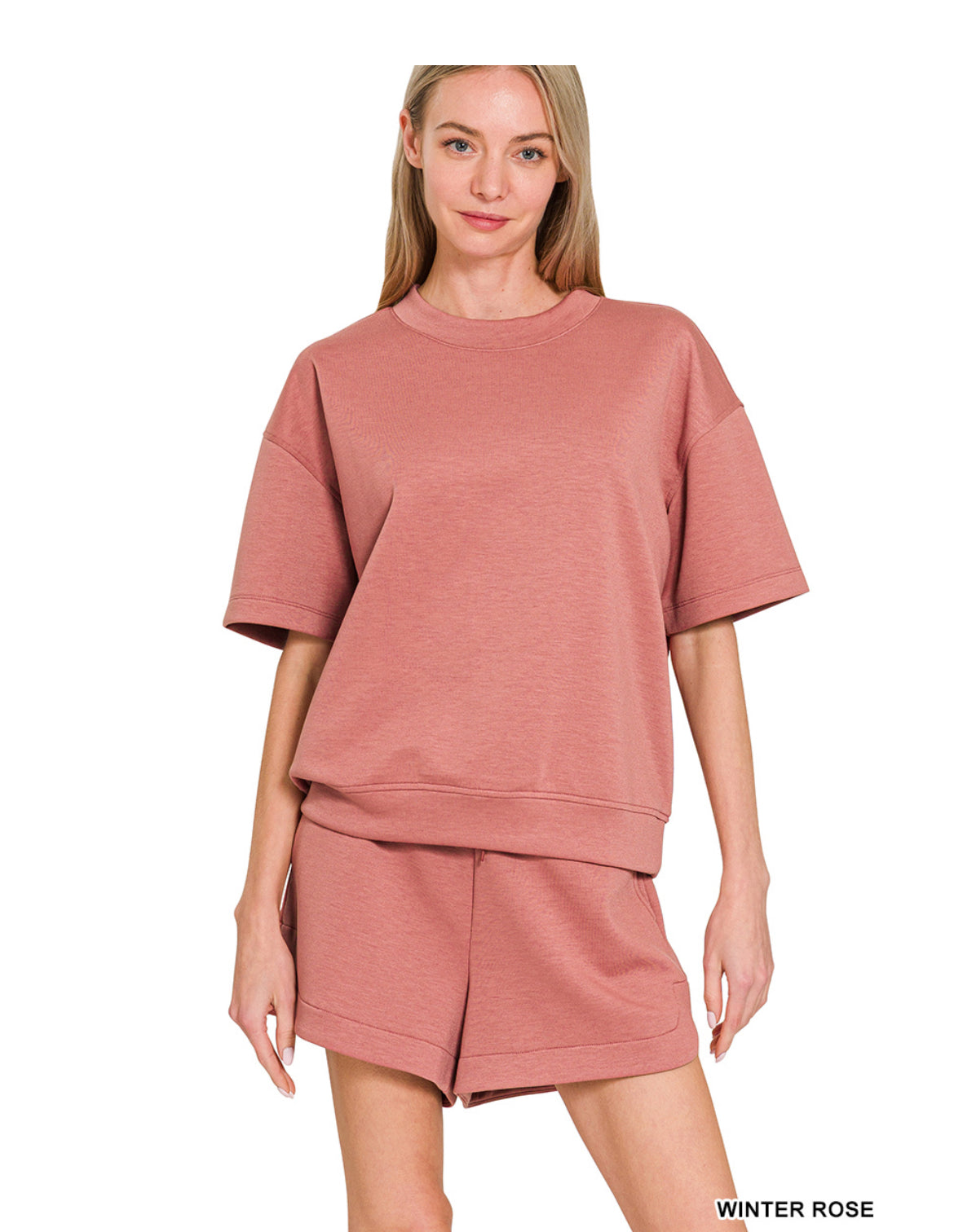 #649 SCUBA ROUND NECK TOP & DOLPHIN SHORTS SET