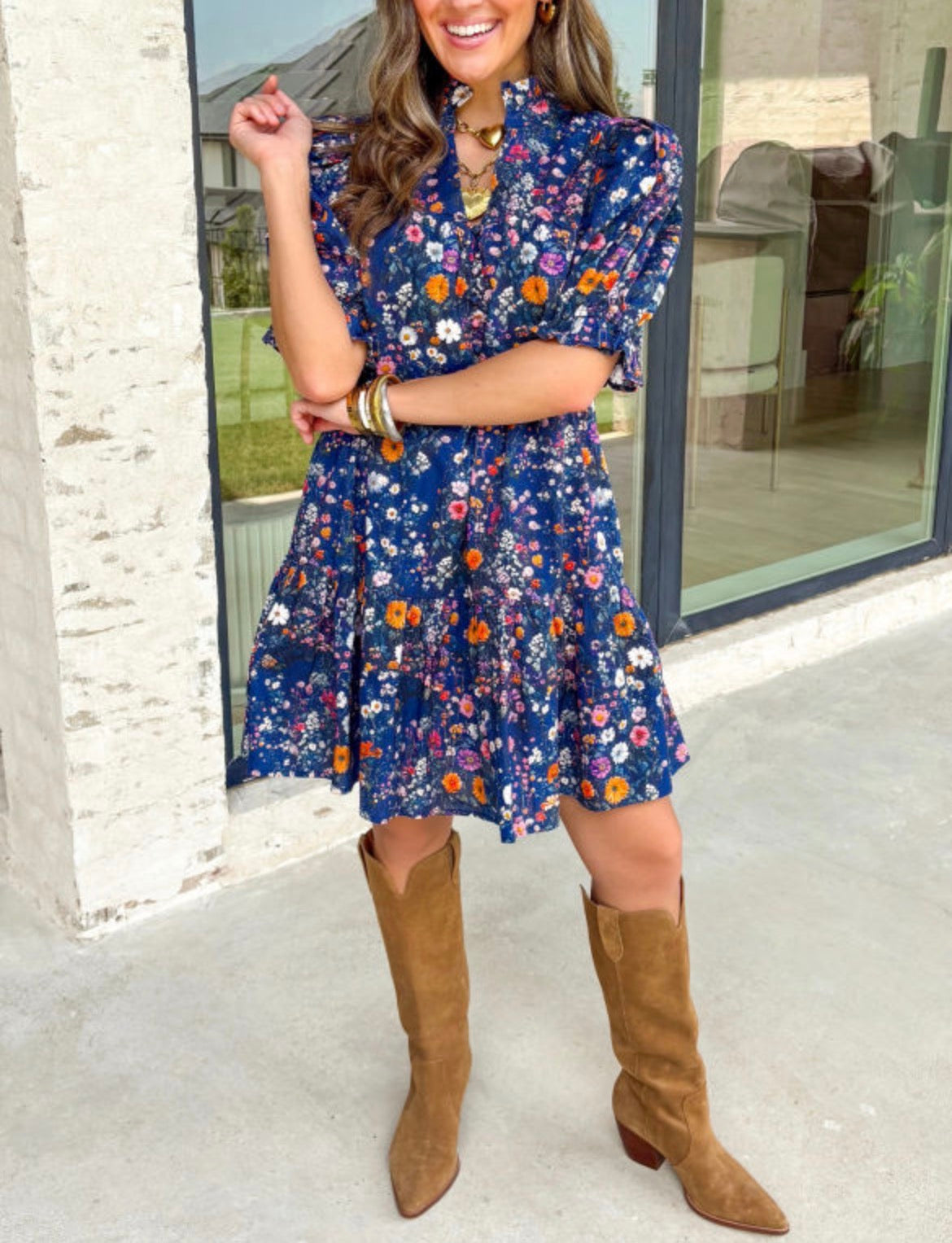 #765 Wild Daisy Floral Mini Dress