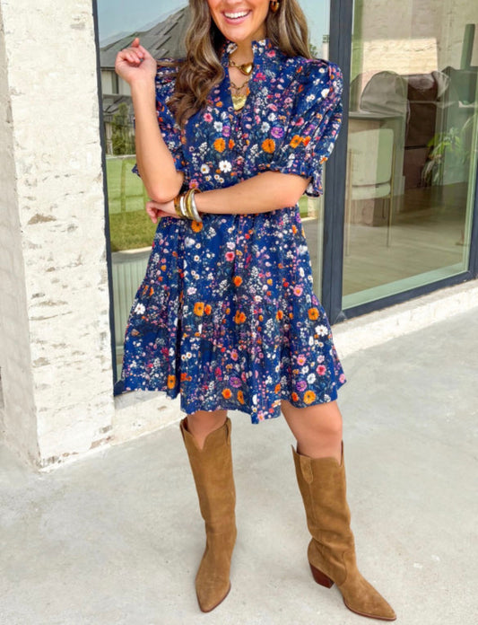 #765 Wild Daisy Floral Mini Dress